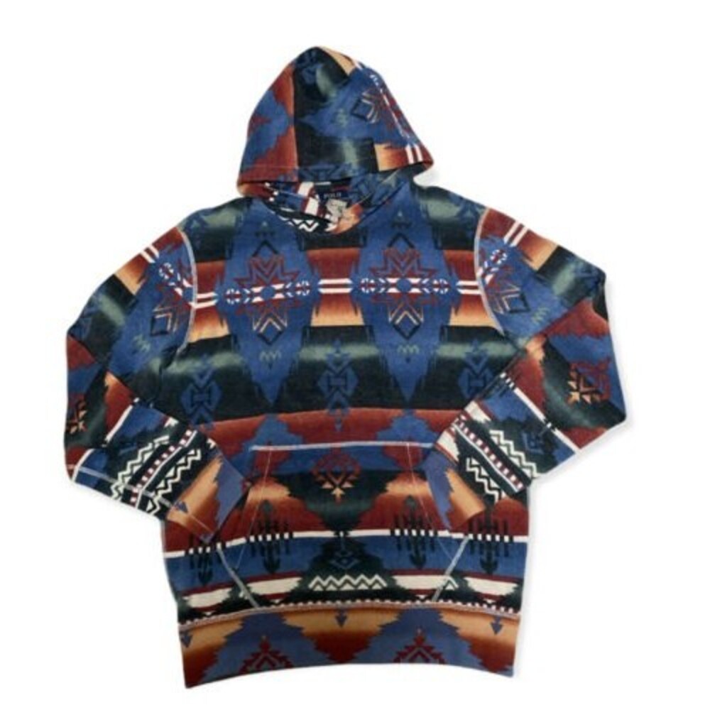 Polo Ralph Lauren Serape Aztec Beacon Hoodie Size M NWT Southwestern Fleece